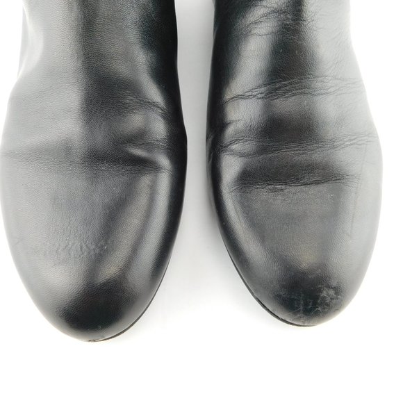 STUART WEITZMAN Black Leather Slouch Ankle Wrap Booties 6 - Picture 9 of 11